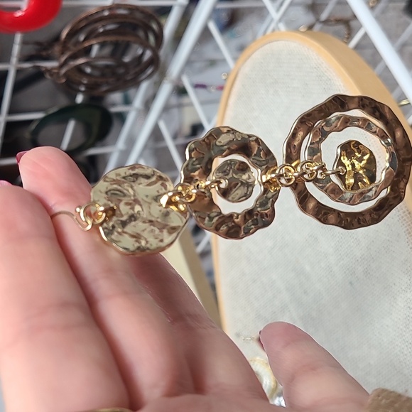 Gold-toned drop earrings long earrings - Picture 7 of 9